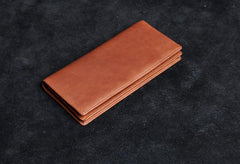 Genuine Leather Mens Cool Long Leather Wallet Zipper Clutch Wristlet Wallet for Men - imessengerbags