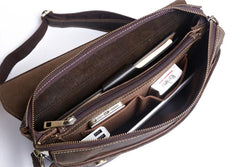 Handmade Leather Mens Cool Messenger Bag Chest Bag Bike Bag Cycling Bag for men
