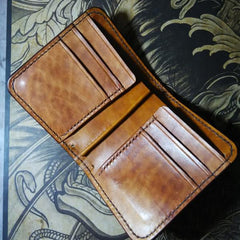 Handmade Leather Skull Tooled Mens billfold Wallet Cool Leather Wallet Slim Wallet for Men - imessengerbags