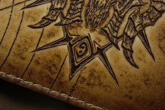 Handmade Leather Tooled Diablo3 Mens billfold Wallet Cool Leather Wallet Slim Wallet for Men - imessengerbags