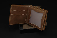 Handmade Leather Tooled World of Warcraft Lich King Mens billfold Wallet Cool Leather Wallet Slim Wallet for Men - imessengerbags