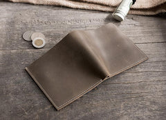 Handmade Leather Mens Cool Slim Leather Wallet Men Small Wallets Bifold for Men - imessengerbags