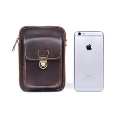 Leather Belt Pouch Mens Small Cases Waist Bag Hip Pack Belt Bag Fanny Pack Bumbag for Men - imessengerbags
