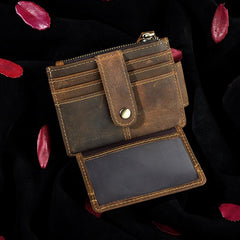Leather Mens Wallet Cool Slim Front Pocket Wallet Money Clip for Men - imessengerbags