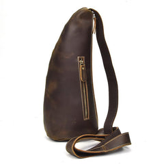 Cool Leather Sling Bag for Men Vintage Chest Bag Crossbody Sling Bags For Men - imessengerbags
