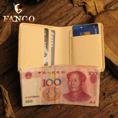 Handmade Leather Mens Cool Slim Leather Wallet Men billfold Wallets Bifold for Men - imessengerbags