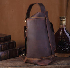 Genuine Leather Mens Cool Chest Bag Sling Bag Crossbody Bag Travel Bag Hiking Bag for men - imessengerbags