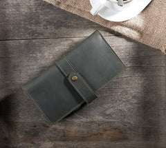 Handmade Leather Mens Clutch Wallet Cool Leather Wallet Long Phone Wallets for Men