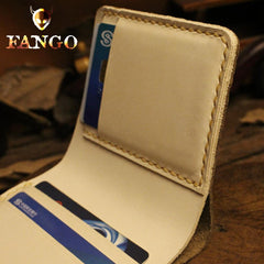 Handmade Leather Mens Cool Slim Leather Wallet Men billfold Wallets Bifold for Men - imessengerbags