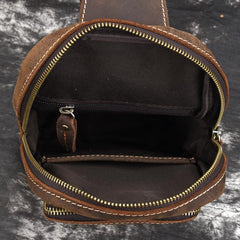 Cool Leather Chest Bag Sling Bag Crossbody Bag Travel Bag Sling Hiking Bag For Mens