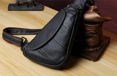 Genuine Leather Mens Cool Chest Bag Sling Bag Crossbody Bag Travel Bag Hiking Bag for men - imessengerbags
