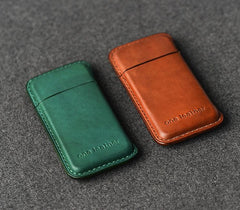 Handmade Brown Leather Womens 5pcs Cigarette Holder Case Cool Custom Cigarette Case for Women - imessengerbags