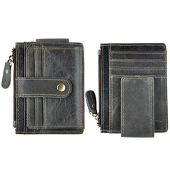 Leather Mens Wallet Cool Slim Front Pocket Wallet Money Clip for Men - imessengerbags