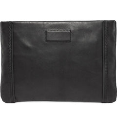 Genuine Leather Mens Clutch Cool Slim Wallet Zipper Clutch Wristlet Wallet for Men