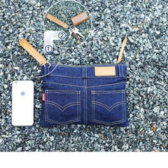 Cool Blue Jean Mens Clutch Bag Wristlet Bag Wallet Zipper Clutch Wallet For Men