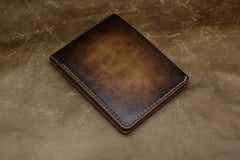 Handmade Leather Tooled Death Metal Mens billfold Wallet Cool Leather Wallet Slim Wallet for Men - imessengerbags