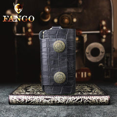 Handmade Leather Floral Mens Cool Car Key Wallet Coin Wallet Pouch Car KeyChain for Men - imessengerbags
