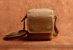 Genuine Leather Mens Cool Messenger Bag Square Bag Chest Bag Bike Bag Cycling Bag for men - imessengerbags