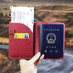 Handmade Leather Floral Mens Cool Travel Short Wallet Passport Card Holder Small Card Slim Wallets for Men - imessengerbags