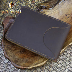 Handmade Leather Floral Mens License Wallets Cool Short Wallet Card Holder Small Card Slim Wallets for Men