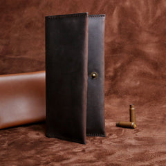 Handmade Leather Mens Cool Long Leather Wallet Clutch Wristlet Wallet for Men - imessengerbags