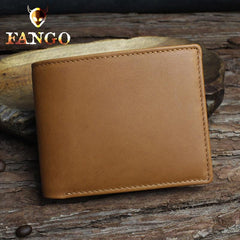 Handmade Leather Mens Cool Slim Leather Wallet Men billfold Wallets Bifold for Men - imessengerbags