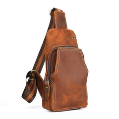 Cool Leather Chest Bag Sling Bag Sling Crossbody Bag Sling Travel Bag Sling Hiking Bag For Men