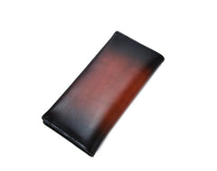 [On Sale] Handmade Vintage Mens Leather Long Wallets Bifold Long Wallet for Men