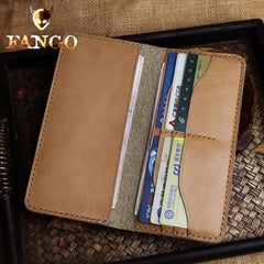 Handmade Leather Floral Mens Cool Travel Long Wallet Card Holder Card Slim Clutch Wallets for Men - imessengerbags