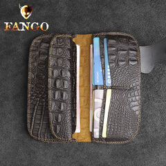 Handmade Leather Biker Wallet Mens Cool Chain Wallet Long Wallet Trucker Wallet with Chain