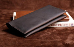 Handmade Leather Mens Cool Long Leather Wallet Clutch Wristlet Wallet for Men - imessengerbags