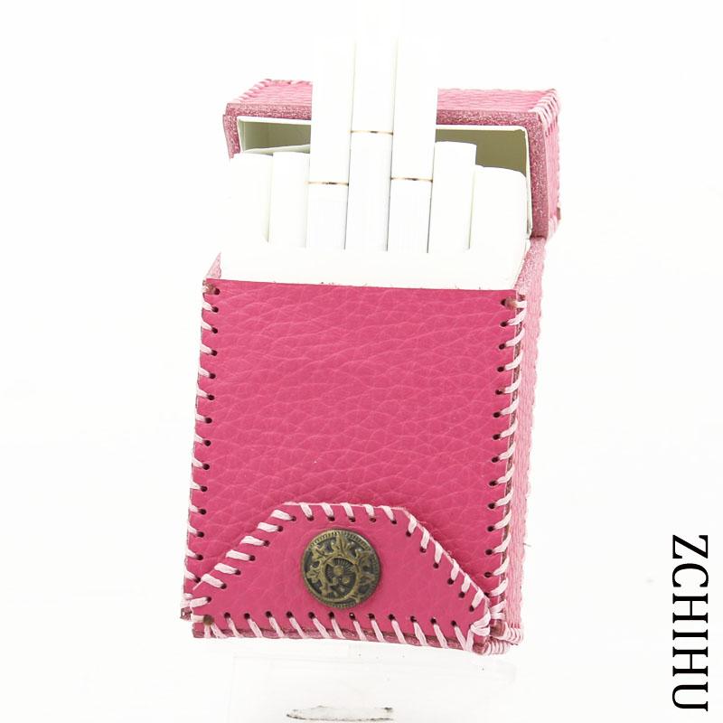 Cool Handmade Leather Womens Pink Cigarette Holder Case Cigarette Holder for Women