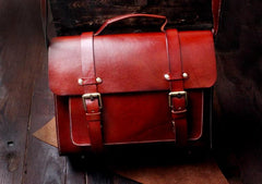 Genuine Leather Mens Cool Messenger Bag Briefcase Satchel Bag Bike Bag Cycling Bag for men