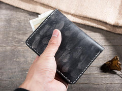 Handmade Leather Mens Cool Slim Leather Wallet Men Small Wallets Bifold for Men - imessengerbags