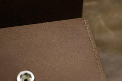 Handmade Leather Mens Cool Short Wallet Card Holder Small Card Slim Wallets for Men