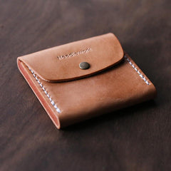 Cool Handmade Wooden Leather Mens Wallet Small Card Holder Coin Wallet for Men