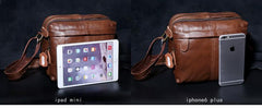Genuine Leather Mens Cool Messenger Bag Square Bag Chest Bag Bike Bag Cycling Bag for men - imessengerbags