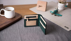 Handmade Leather Mens Cool Slim Leather Wallet Men Small Wallets Bifold for Men Women - imessengerbags
