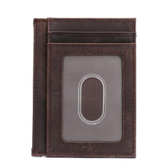 Handmade Leather Mens Cool Slim Leather Wallet Card Wallet Holders Men Front Pocket Wallet for Me - imessengerbags