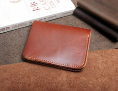 Handmade Leather Mens Cool Slim Leather Wallet Men Small Wallets Bifold for Men - imessengerbags
