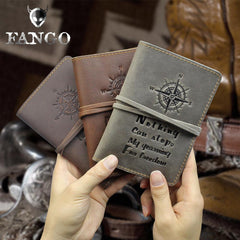 Handmade Leather Mens Cool Short Wallet Passport Card Holder Small Card Slim Wallets for Men - imessengerbags
