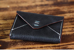 Handmade Mens Cool Short Leather Wallet Men Small Card Slim Wallets Bifold for Men