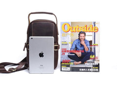 Genuine Leather Mens Cool Chest Bag Sling Bag Crossbody Bag Travel Bag Hiking Bag for men