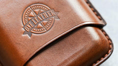 Cool Brown Leather Mens 3pcs Cigar Case Cool Custom Leather Cigar Case for Men - imessengerbags