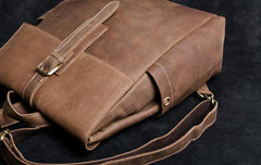 Genuine Leather Mens Cool Backpack Sling Bag Large Black Travel Bag Hiking Bag for men