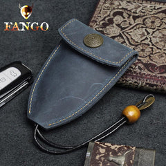 Handmade Leather Floral Mens Cool Car Key Wallet Coin Wallet Pouch Car KeyChain for Men - imessengerbags