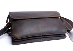 Handmade Leather Mens Cool Messenger Bag Chest Bag Bike Bag Cycling Bag for men