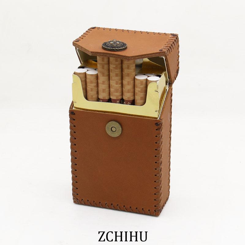 Handmade Leather Cigarette Holder Mens Brown Cool Cigarette Holder Case for Men - imessengerbags