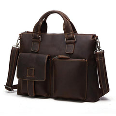 Handmade Leather Mens Cool Messenger Bag Work Bag Satchel Bag Briefcase Bag for men - imessengerbags