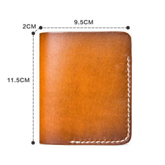 Handmade Mens Cool billfold Leather Wallet Men Small Slim Wallets Bifold for Men - imessengerbags
